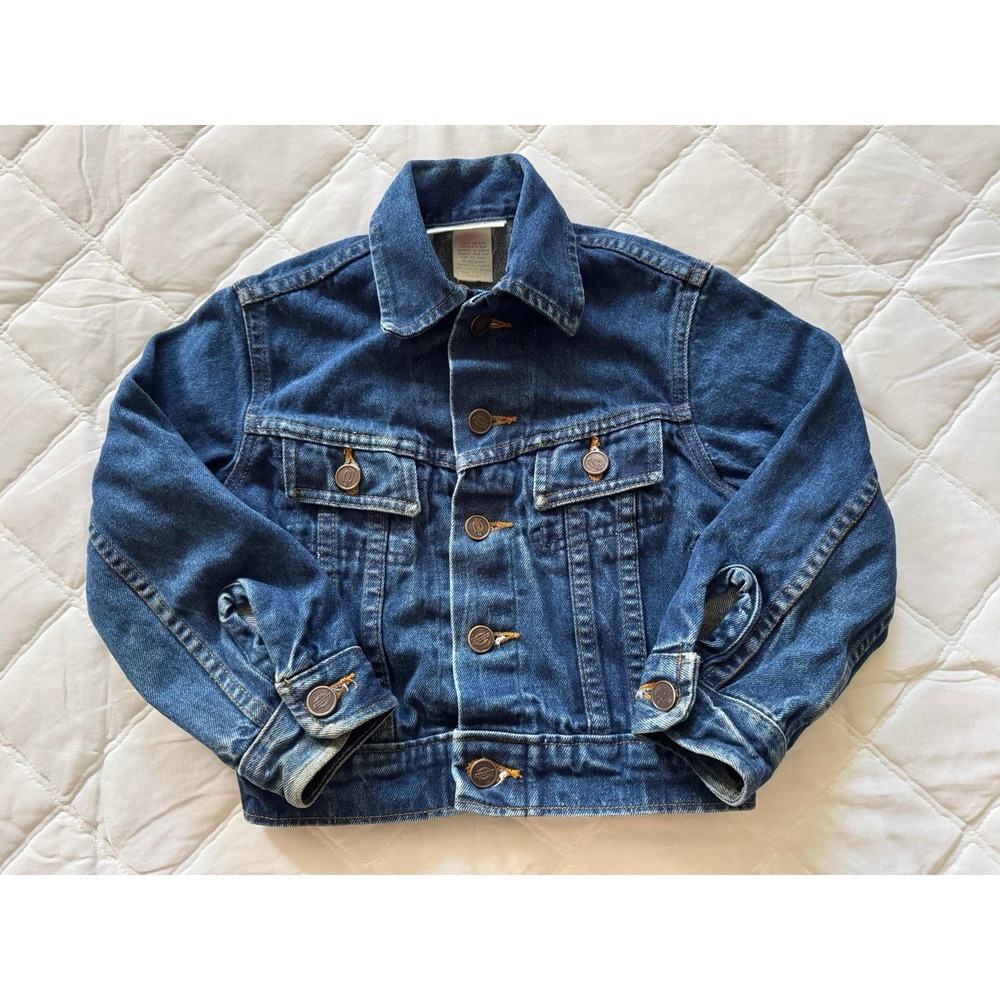 Vintage Dickies‎ Denim Jacket Youth Blue Branders Made In USA Coat  Sz 8
